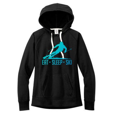 Eat Sleep Ski Skiing Skier Snow Winter Vacation Gift Great Gift Women's Fleece Hoodie