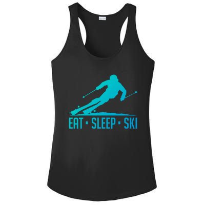 Eat Sleep Ski Skiing Skier Snow Winter Vacation Gift Great Gift Ladies PosiCharge Competitor Racerback Tank