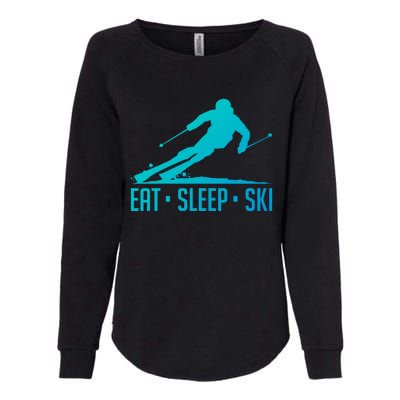 Eat Sleep Ski Skiing Skier Snow Winter Vacation Gift Great Gift Womens California Wash Sweatshirt