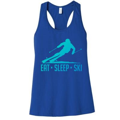 Eat Sleep Ski Skiing Skier Snow Winter Vacation Gift Great Gift Women's Racerback Tank