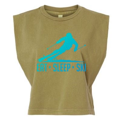 Eat Sleep Ski Skiing Skier Snow Winter Vacation Gift Great Gift Garment-Dyed Women's Muscle Tee