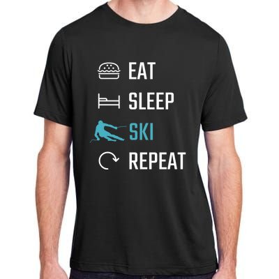 Eat Sleep Ski Repeat Skiing Funny Gift Adult ChromaSoft Performance T-Shirt