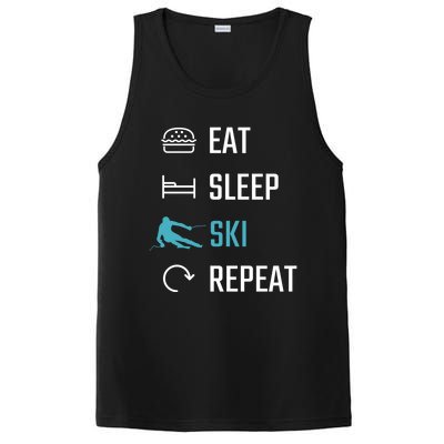 Eat Sleep Ski Repeat Skiing Funny Gift PosiCharge Competitor Tank