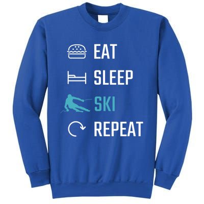 Eat Sleep Ski Repeat Skiing Funny Gift Sweatshirt