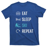 Eat Sleep Ski Repeat Skiing Funny Gift T-Shirt