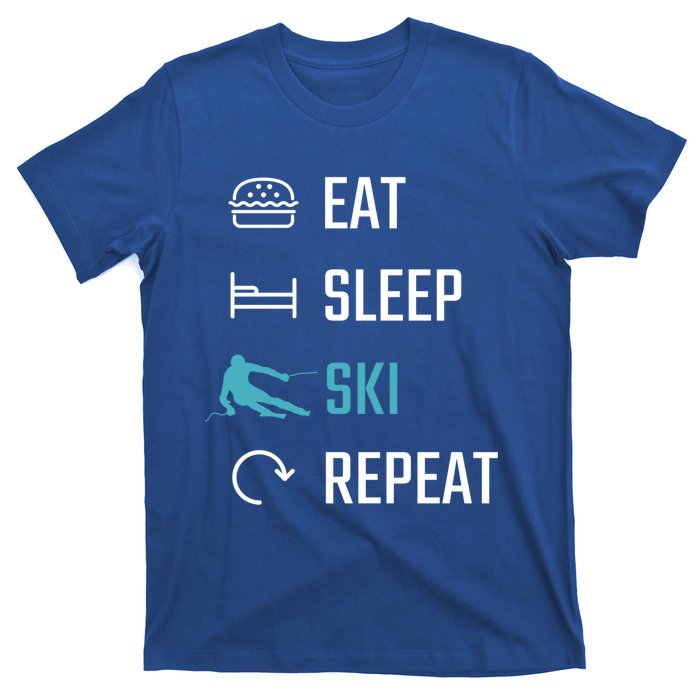 Eat Sleep Ski Repeat Skiing Funny Gift T-Shirt