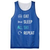 Eat Sleep Ski Repeat Skiing Funny Gift Mesh Reversible Basketball Jersey Tank