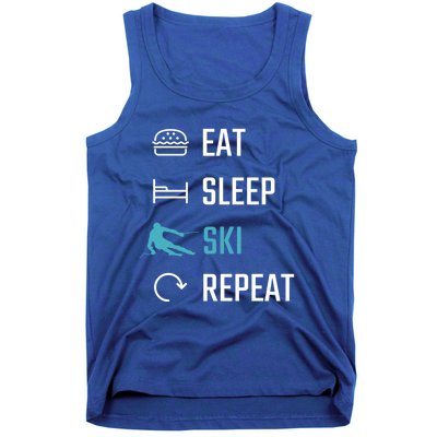 Eat Sleep Ski Repeat Skiing Funny Gift Tank Top