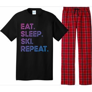 Eat Sleep Ski Repeat Funny Ski Meaningful Gift Pajama Set