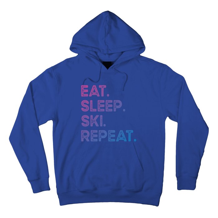 Eat Sleep Ski Repeat Funny Ski Meaningful Gift Hoodie