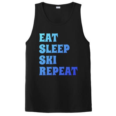 Eat Sleep Ski Repeat Cool Winter Sport Ski Lover Gift Great Gift PosiCharge Competitor Tank