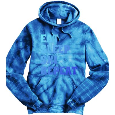 Eat Sleep Ski Repeat Cool Winter Sport Ski Lover Gift Great Gift Tie Dye Hoodie