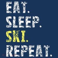 Eat Sleep Skiing Repeat Snow Sport Funny Ski Skiing Kids T-Shirt