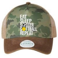Eat Sleep Soccer Softball Repeat Funny Ball Legacy Tie Dye Trucker Hat