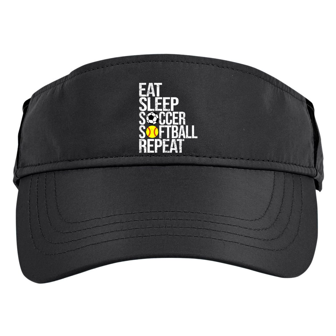 Eat Sleep Soccer Softball Repeat Funny Ball Adult Drive Performance Visor