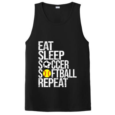 Eat Sleep Soccer Softball Repeat Funny Ball PosiCharge Competitor Tank