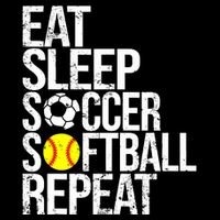 Eat Sleep Soccer Softball Repeat Funny Ball Cropped Pullover Crew