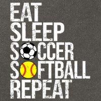 Eat Sleep Soccer Softball Repeat Funny Ball Cotton Canvas Backpack