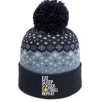 Eat Sleep Soccer Softball Repeat Funny Ball The Baniff Cuffed Pom Beanie