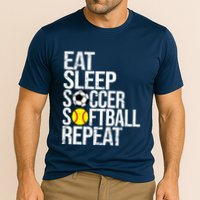 Eat Sleep Soccer Softball Repeat Funny Ball Cooling Performance Crew T-Shirt