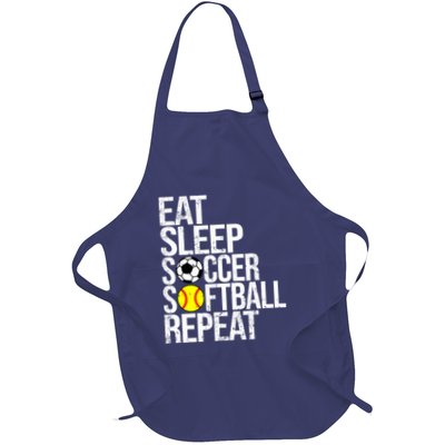 Eat Sleep Soccer Softball Repeat Funny Ball Apron