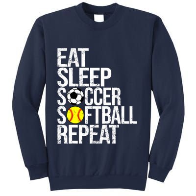 Eat Sleep Soccer Softball Repeat Funny Ball Sweatshirt