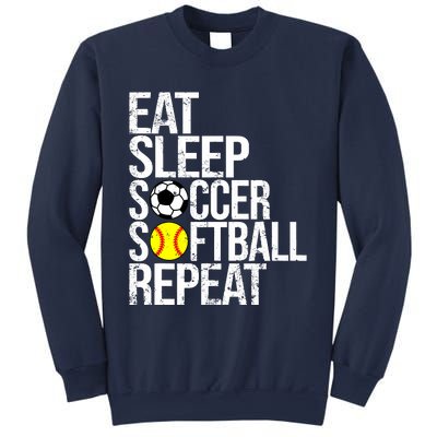 Eat Sleep Soccer Softball Repeat Funny Ball Sweatshirt