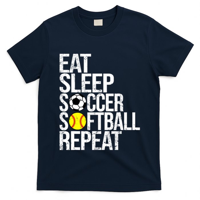 Eat Sleep Soccer Softball Repeat Funny Ball T-Shirt