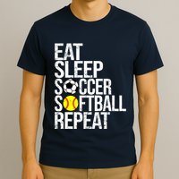 Eat Sleep Soccer Softball Repeat Funny Ball T-Shirt