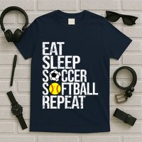 Eat Sleep Soccer Softball Repeat Funny Ball T-Shirt