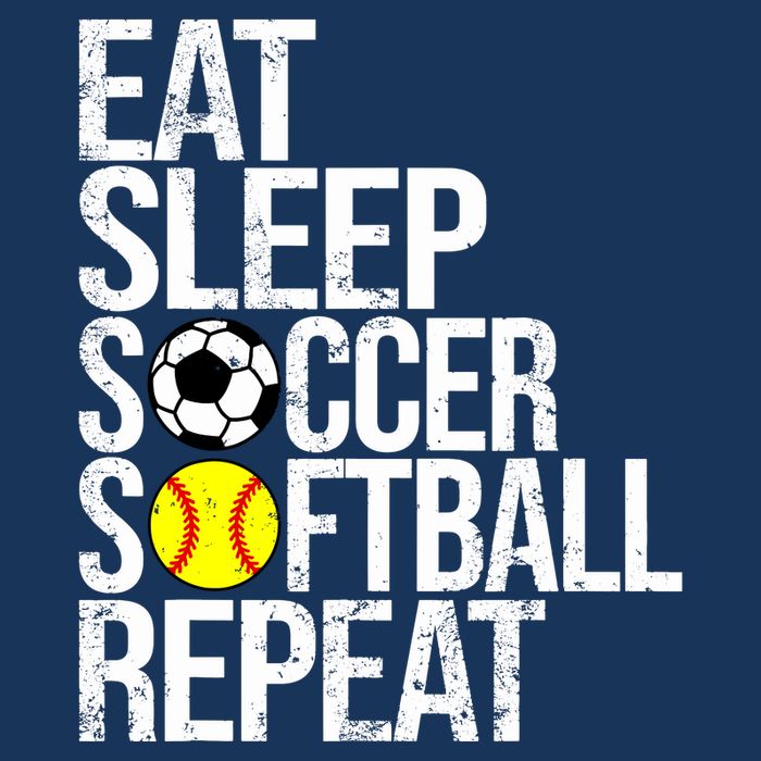 Eat Sleep Soccer Softball Repeat Funny Ball T-Shirt