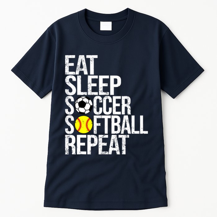 Eat Sleep Soccer Softball Repeat Funny Ball Tall T-Shirt