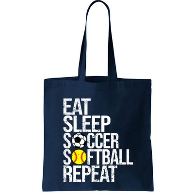 Eat Sleep Soccer Softball Repeat Funny Ball Bag