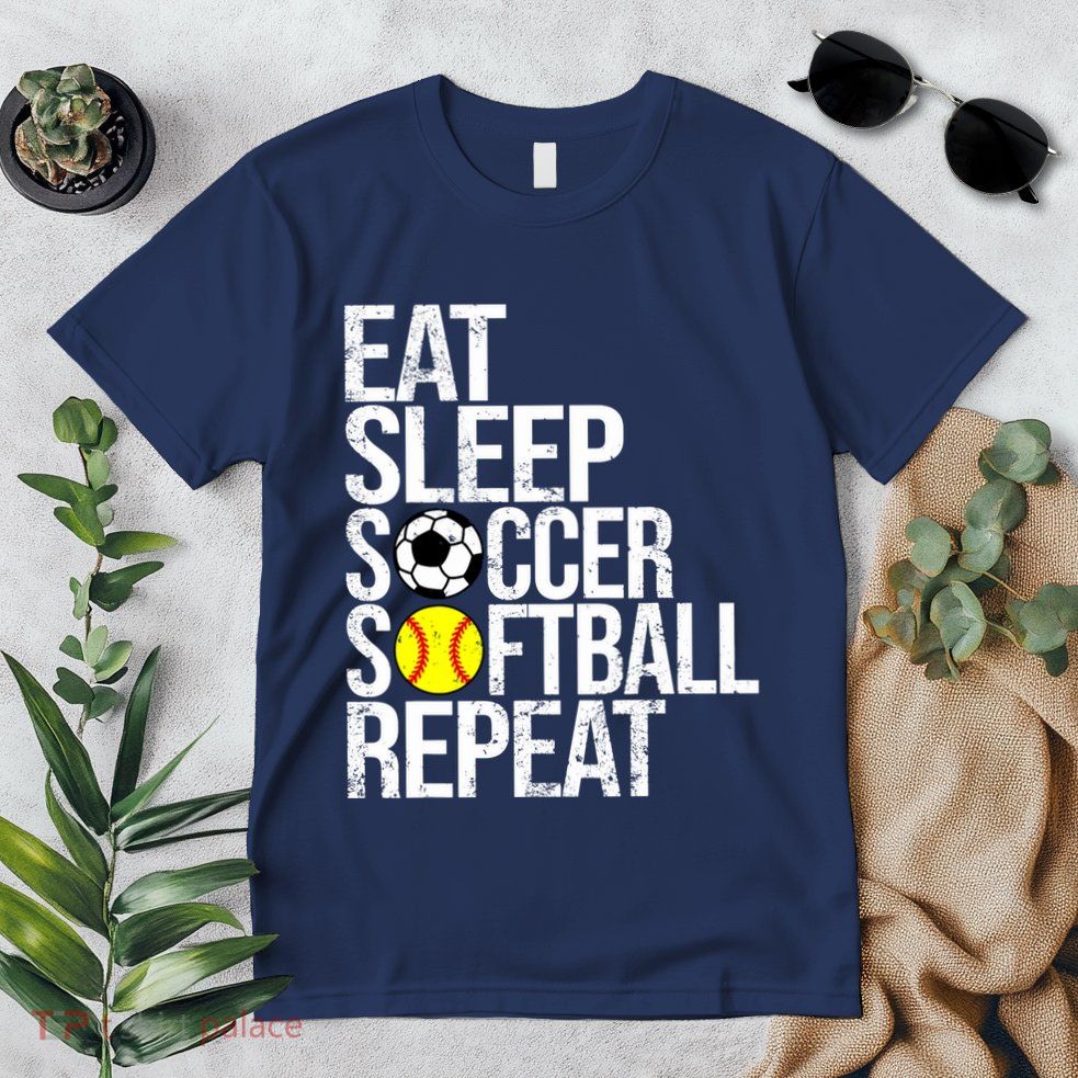 Eat Sleep Soccer Softball Repeat Funny Ball Premium T-Shirt