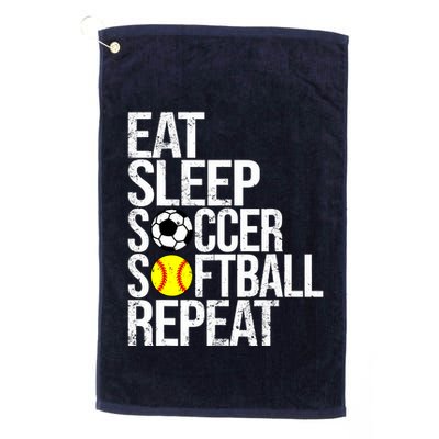 Eat Sleep Soccer Softball Repeat Funny Ball Golf Towel