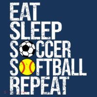 Eat Sleep Soccer Softball Repeat Funny Ball Toddler T-Shirt