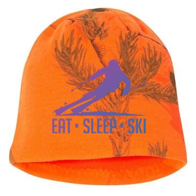 Eat Sleep Ski Skiing Skier Snow Winter Vacation Gift Great Gift Kati - Camo Knit Beanie