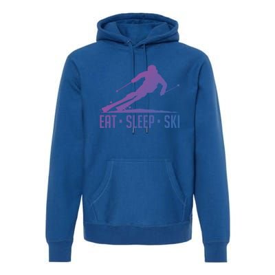 Eat Sleep Ski Skiing Skier Snow Winter Vacation Gift Great Gift Premium Hoodie