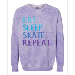 Eat Sleep Skate Repeat Ice Or Roller Skating Colorblast Crewneck Sweatshirt