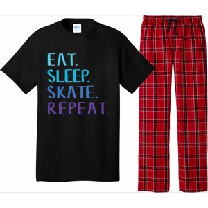 Eat Sleep Skate Repeat Ice Or Roller Skating Pajama Set