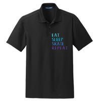 Eat Sleep Skate Repeat Ice Or Roller Skating Dry Zone Grid Polo