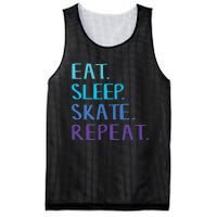 Eat Sleep Skate Repeat Ice Or Roller Skating Mesh Reversible Basketball Jersey Tank