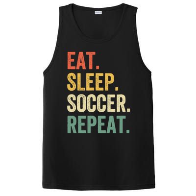 Eat Sleep Soccer Repeat Funny Soccer Player Coach Vintage PosiCharge Competitor Tank