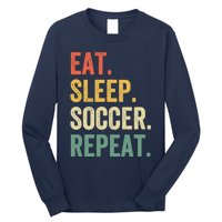 Eat Sleep Soccer Repeat Funny Soccer Player Coach Vintage Long Sleeve Shirt