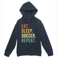 Eat Sleep Soccer Repeat Funny Soccer Player Coach Vintage Urban Pullover Hoodie