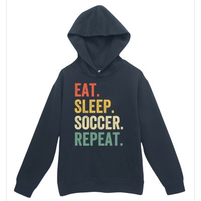 Eat Sleep Soccer Repeat Funny Soccer Player Coach Vintage Urban Pullover Hoodie