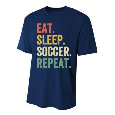 Eat Sleep Soccer Repeat Funny Soccer Player Coach Vintage Performance Sprint T-Shirt