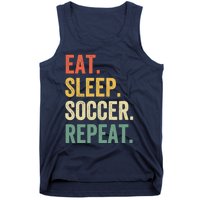 Eat Sleep Soccer Repeat Funny Soccer Player Coach Vintage Tank Top