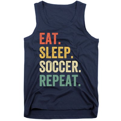 Eat Sleep Soccer Repeat Funny Soccer Player Coach Vintage Tank Top