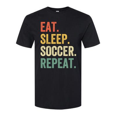 Eat Sleep Soccer Repeat Funny Soccer Player Coach Vintage Softstyle CVC T-Shirt